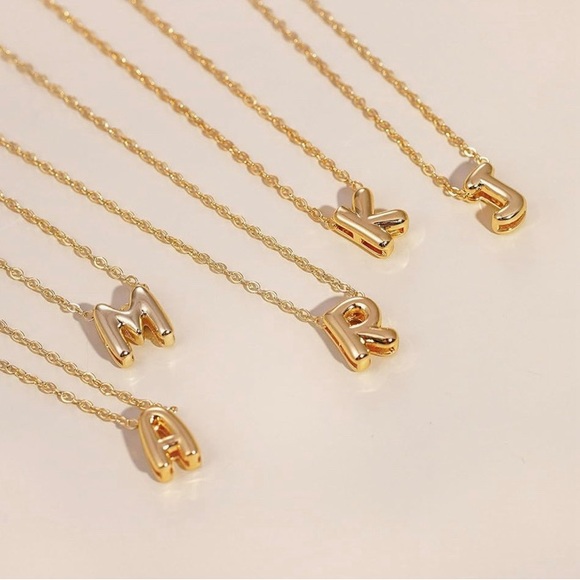 Bubble letter initial necklaces - Picture 2 of 4